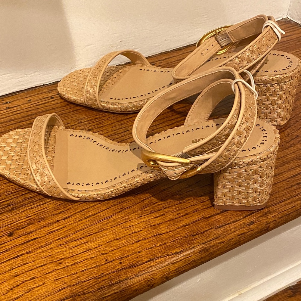 Larroude Tan Woven Sandals - Picture 4 of 5